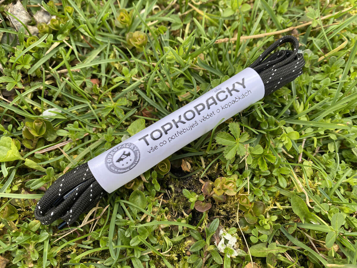 tkanicky-do-kopacek-cerne-reflexni Černé tkaničky do kopaček s reflexní páskou